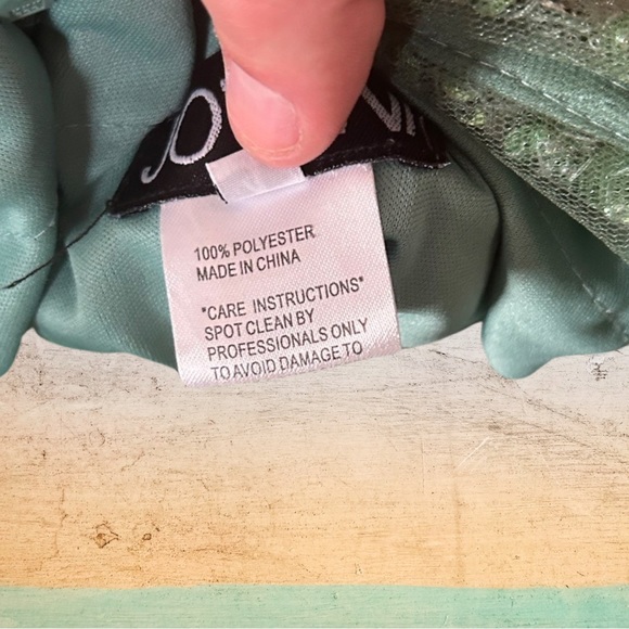 Jovani Green Sequin Beaded Prom Dress Mermaid Style Corset Top and Tulle Sz 4 - Picture 14 of 15